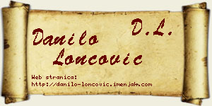 Danilo Loncović vizit kartica